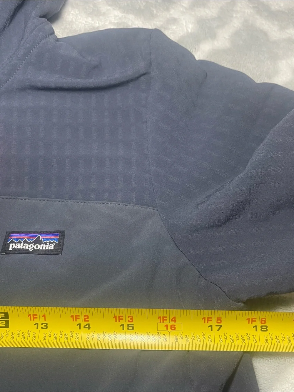 Patagonia XL 14 Boys Navy Hooded Soft Shell Jacket Blue Full Zip Outdoor Coat